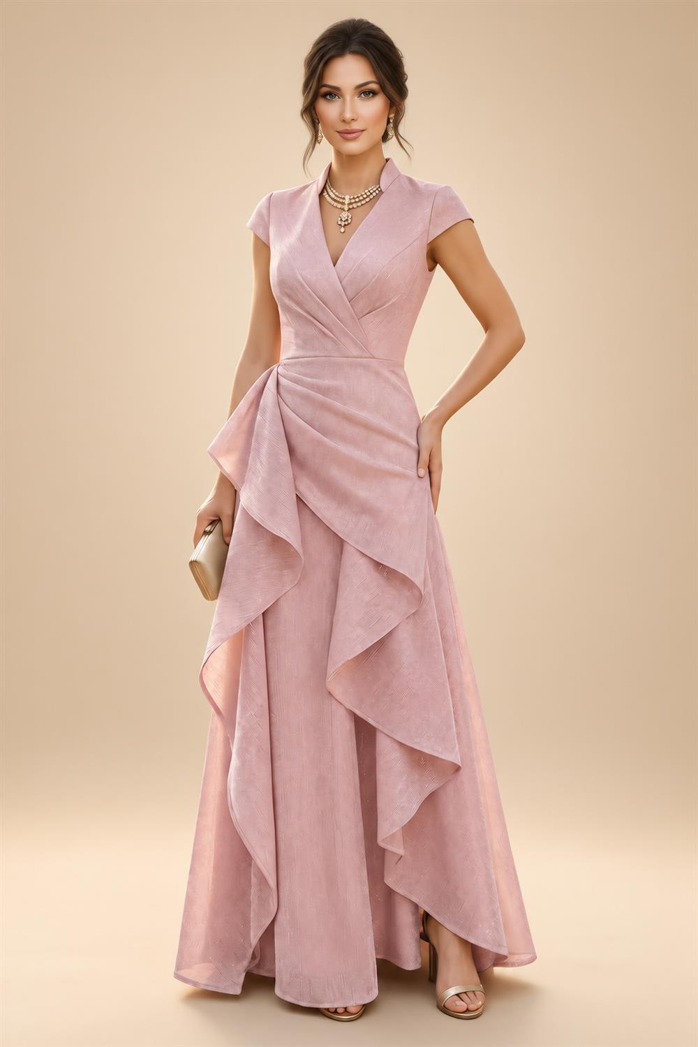 A-Line/Princess Scoop Neck Chiffon Floor-Length Mother of the Bride & Groom Dresses with Lace Appliques & Pleats (SHI22501666)