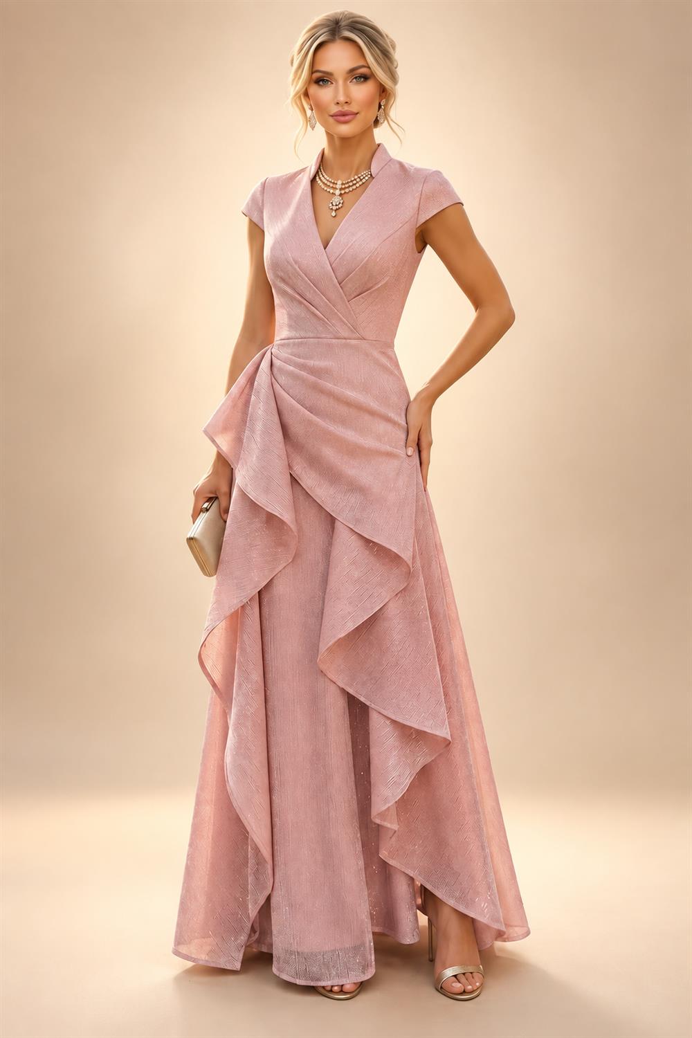 Lace Sheath/Column One Shoulder Floor-Length Mother of the Bride & Groom Dresses with Ruched Waist (SHI22500892)