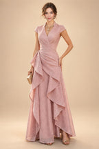 A-Line/Princess Scoop Neck Chiffon Maxi Mother of the Bride & Groom Dresses with Ruffles (SHI22501599)