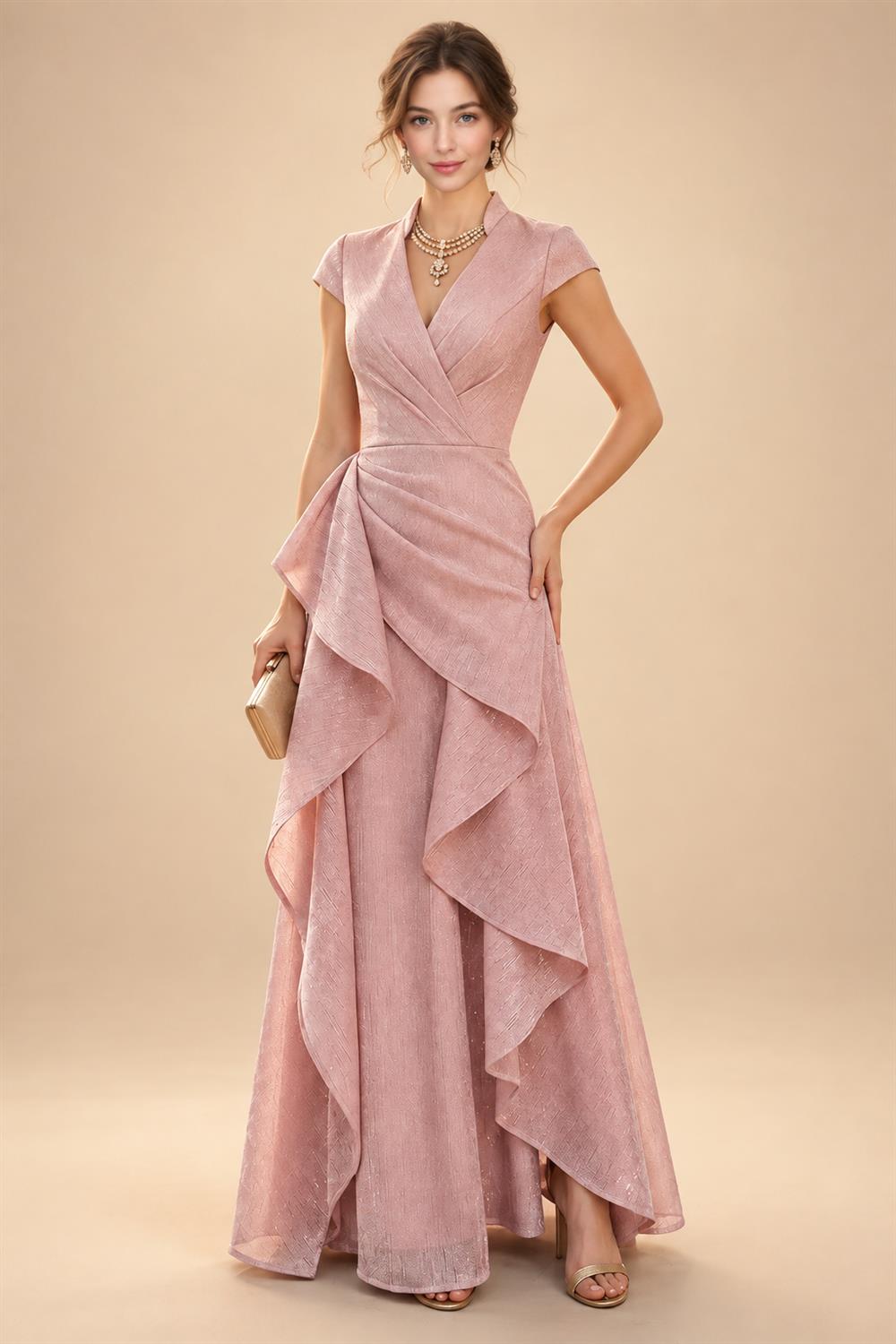 A-Line/Princess Scoop Neck Chiffon Maxi Mother of the Bride & Groom Dresses with Ruffles (SHI22501599)