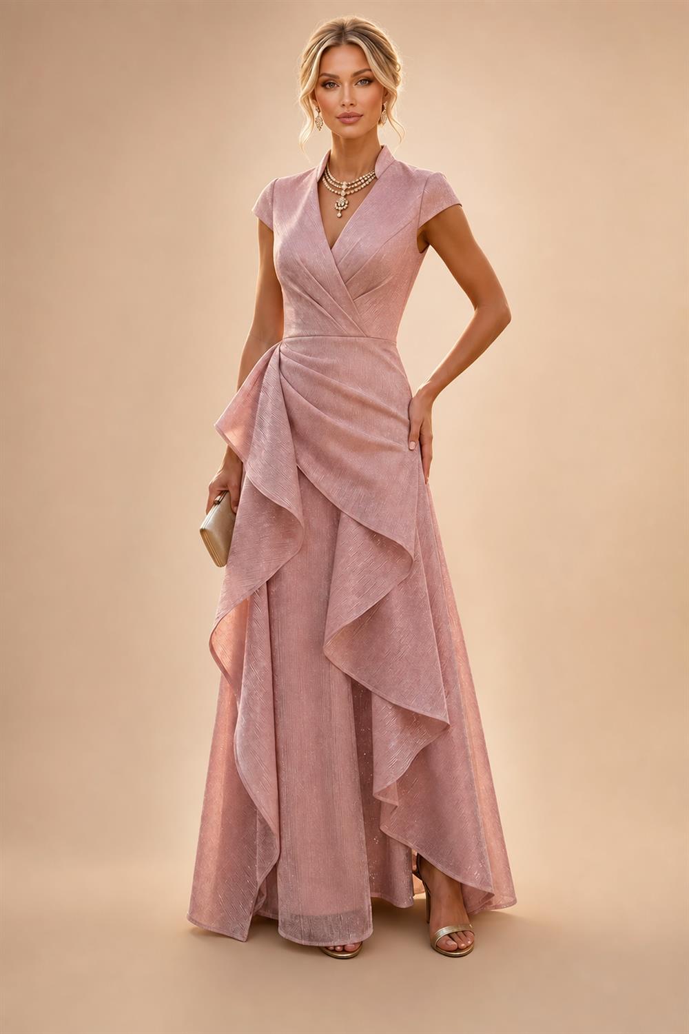 Floral Print A-Line/Princess Scoop Neck Floor-Length Mother of the Bride & Groom Dresses with Pockets (SHI22500916)
