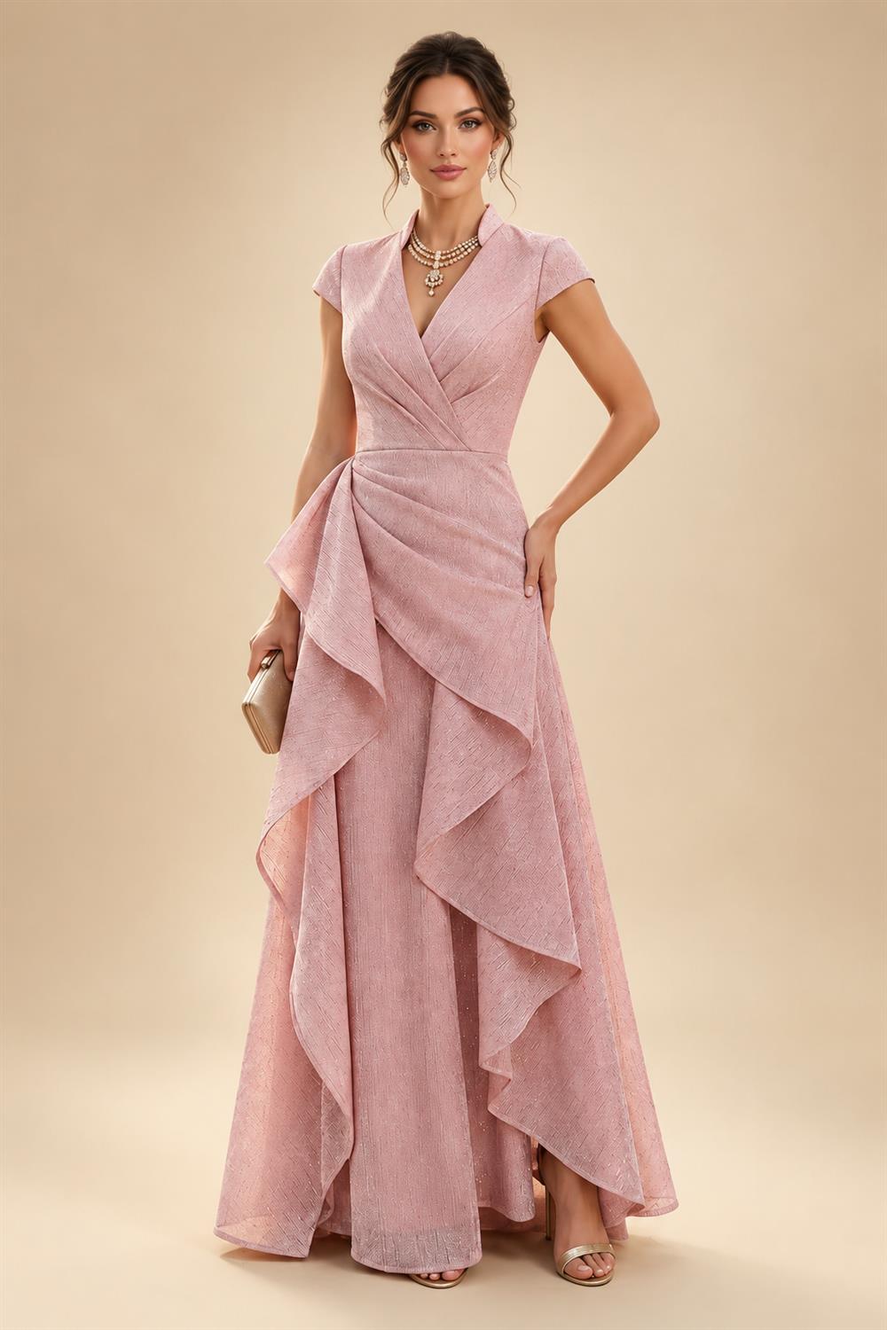 A-Line/Princess Scoop Neck Satin Tea-Length Mother of the Bride Dresses with Pockets (SHI22500122)