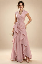 3/4 Sleeve Round Neck Sheath Midi Satin Mother of the Bride Dresses Formal Dress (SHI22500384)