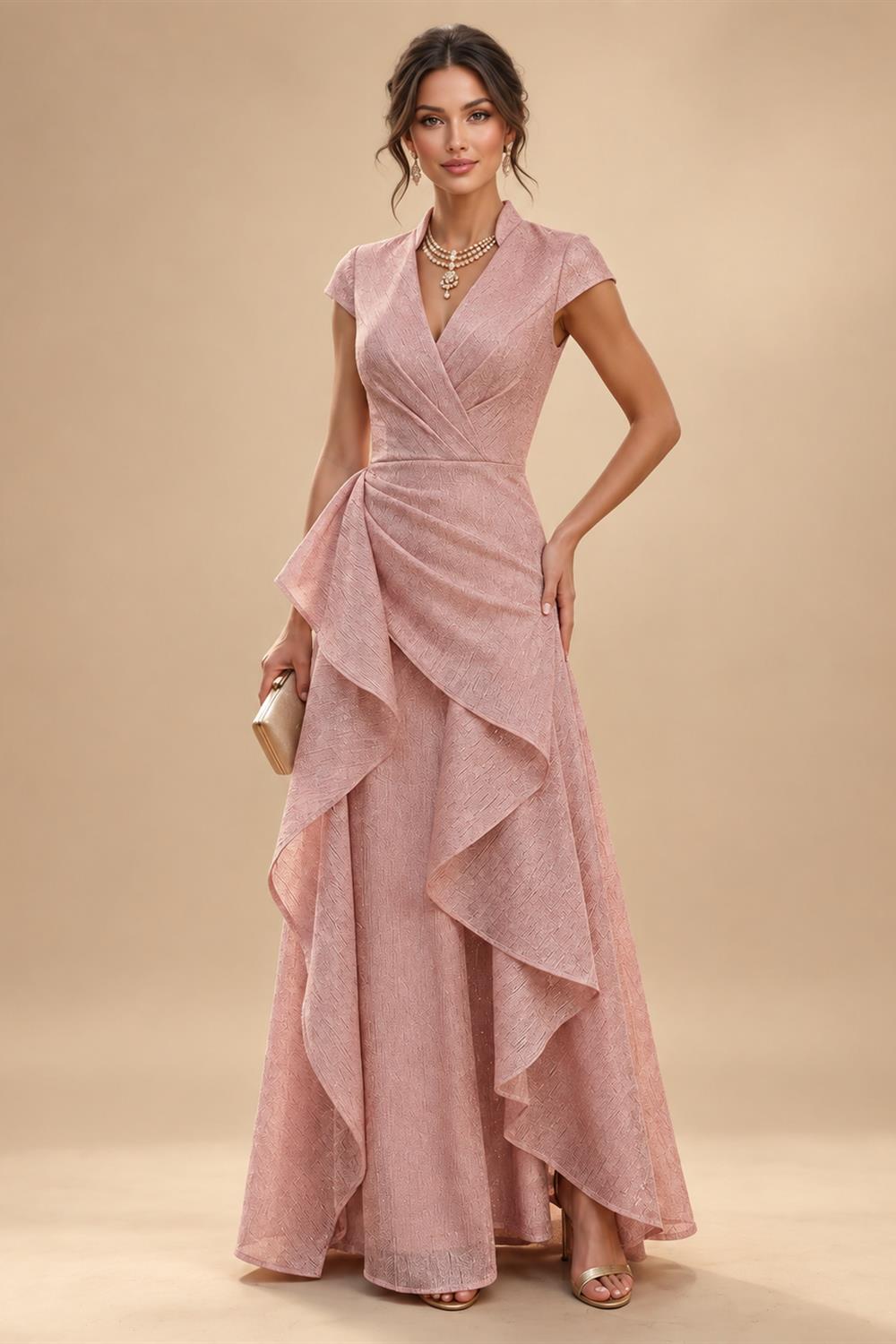 Jacquard Sheath Off the Shoulder Ruched Corset Mother of the Bride & Groom Dresses (SHI22500958)