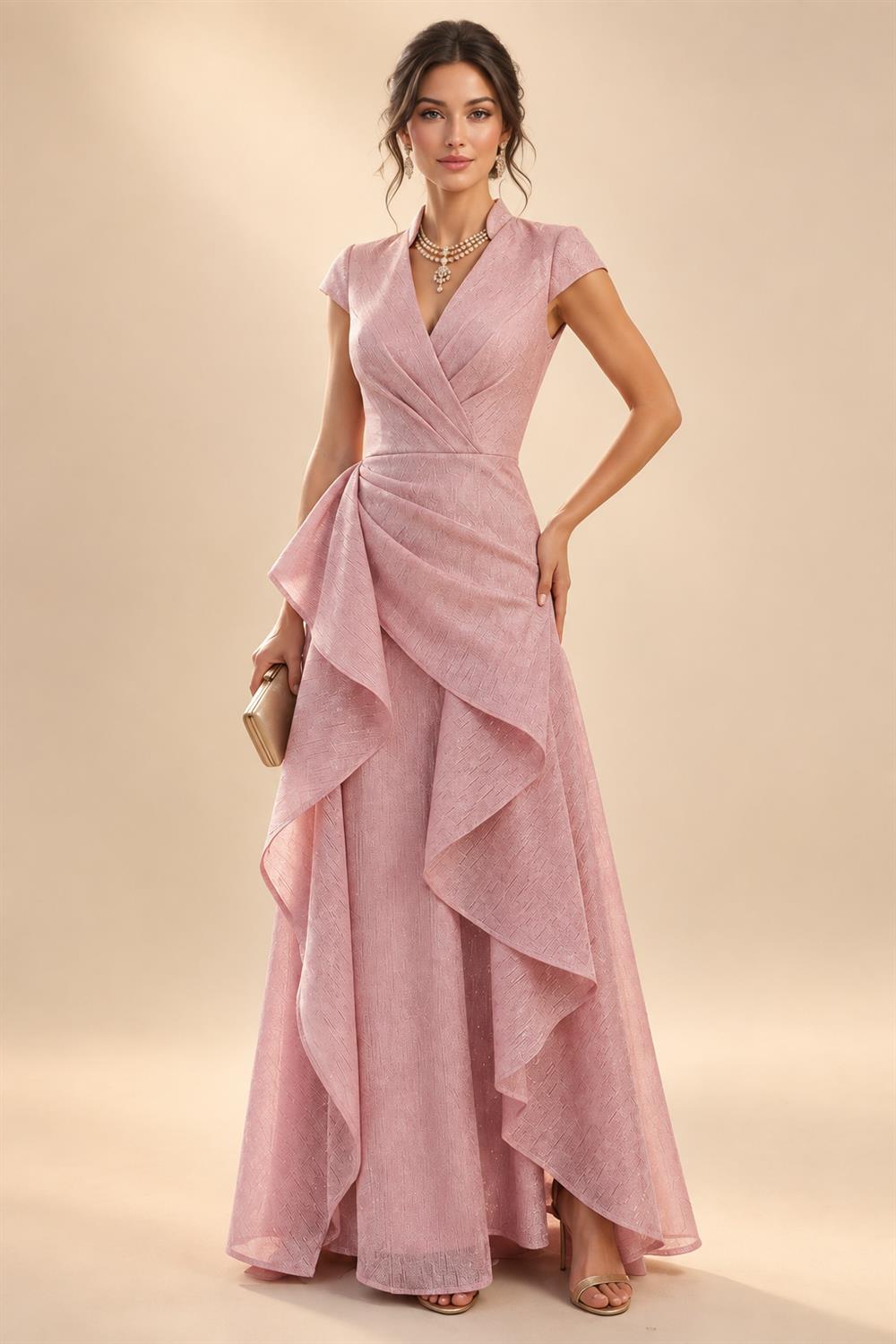 Sheath/Column Asymmetrical Pleated Satin Floor-Length Mother of the Bride Dresses with Ruffle (SHI22500107)