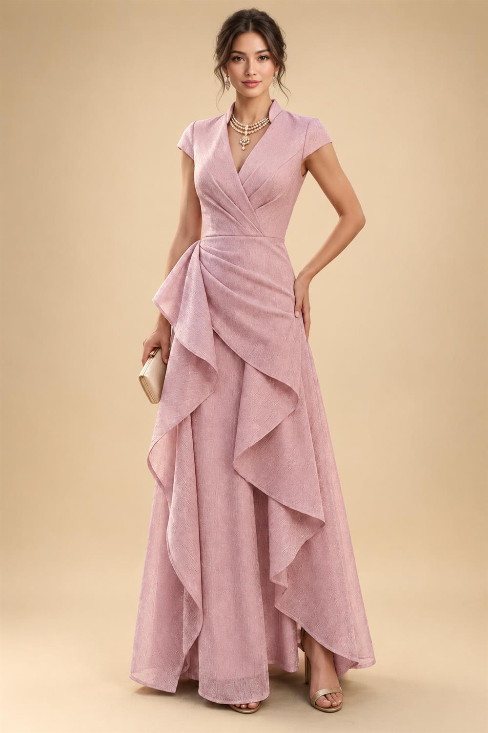 Sheath/Column Scoop Neck Velvet Maxi Mother of the Bride & Groom Dresses with Ruched Waist (SHI22501595)