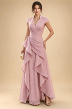 Sheath/Column Scoop Neck Velvet Maxi Mother of the Bride & Groom Dresses with Ruched Waist (SHI22501595)
