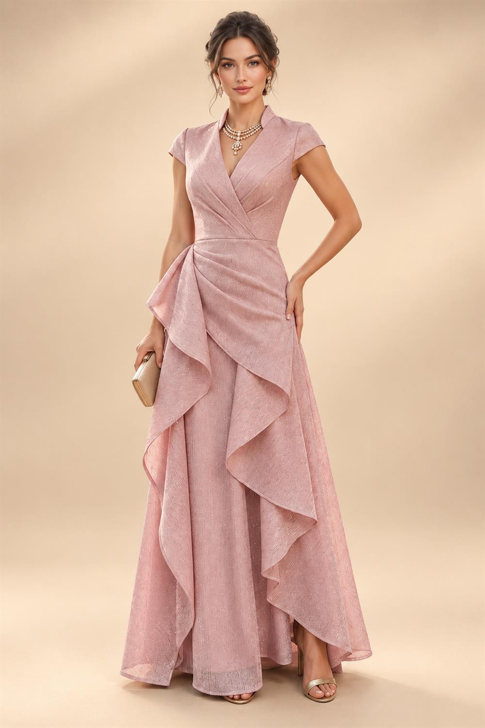 A-Line/Princess Sweetheart Chiffon Maxi Mother of the Bride & Groom Dresses with Lace Appliques & Ruched Bodice (SHI22501637)