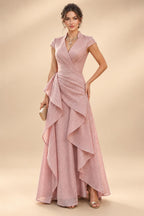 A-Line/Princess Sweetheart Chiffon Maxi Mother of the Bride & Groom Dresses with Lace Appliques & Ruched Bodice (SHI22501637)