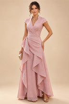 A-Line/Princess Sweetheart Chiffon Maxi Mother of the Bride & Groom Dresses with Lace Appliques & Ruched Bodice (SHI22501637)
