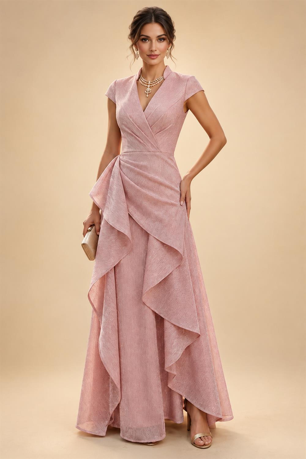 A-Line/Princess Off Shoulder Chiffon Floor-Length Mother of the Bride & Groom Dresses with Sequin, Lace Appliques & Pleats (SHI22501662)