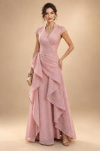 Sheath Floral Jacquard Off Shoulder Mother of the Bride & Groom Dresses with Flower (SHI22500777)