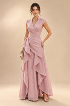 A-Line/Princess Off Shoulder Satin Floor-Length Mother of the Bride & Groom Dresses with 3D Flowers & Sweep Train (SHI22501552)
