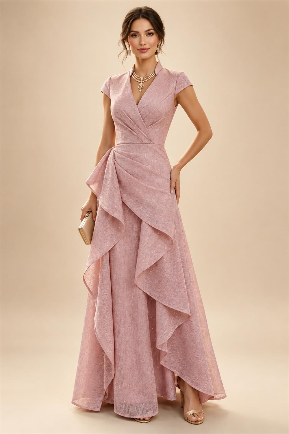 Sheath/Column One Shoulder Floral Embroidery Floor-Length Mother of the Bride & Groom Dresses with Side Draped Sash (SHI22501617)