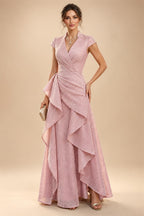 A-Line/Princess Scoop Neck Chiffon Floor-Length Mother of the Bride & Groom Dresses with Tiered Layers & Ruffles (SHI22501612)