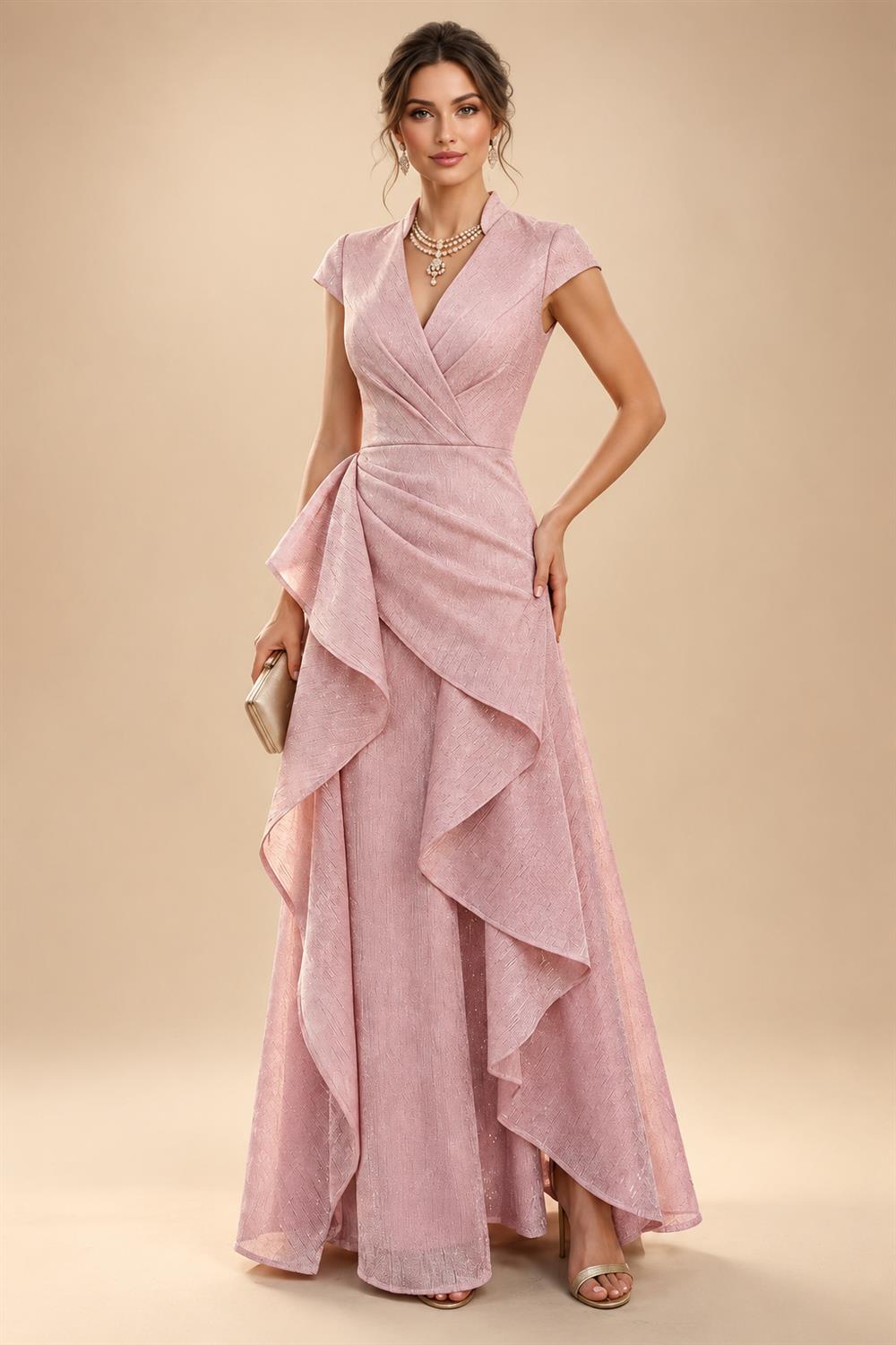 A-Line/Princess Scoop Neck Chiffon Floor-Length Mother of the Bride & Groom Dresses with Tiered Layers & Ruffles (SHI22501612)