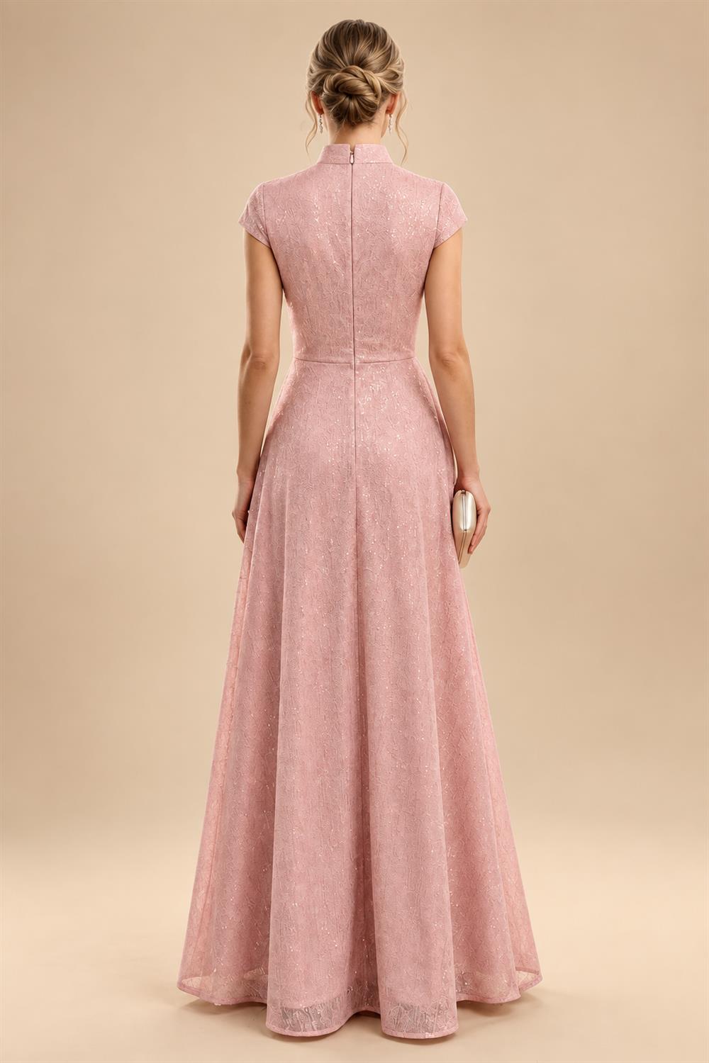 Scoop Neck Chiffon Floor-Length Mother of the Bride & Groom Jumpsuit with Lace Appliques (SHI22501558)