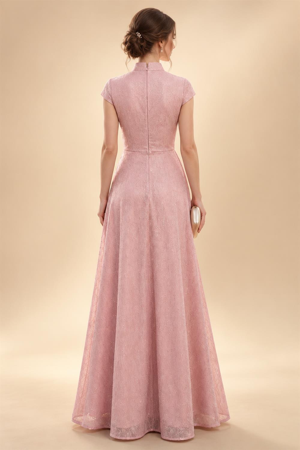 Jacquard A-Line/Princess V-Neck Floor-Length Mother of the Bride & Groom Dresses with Belt (SHI22500943)