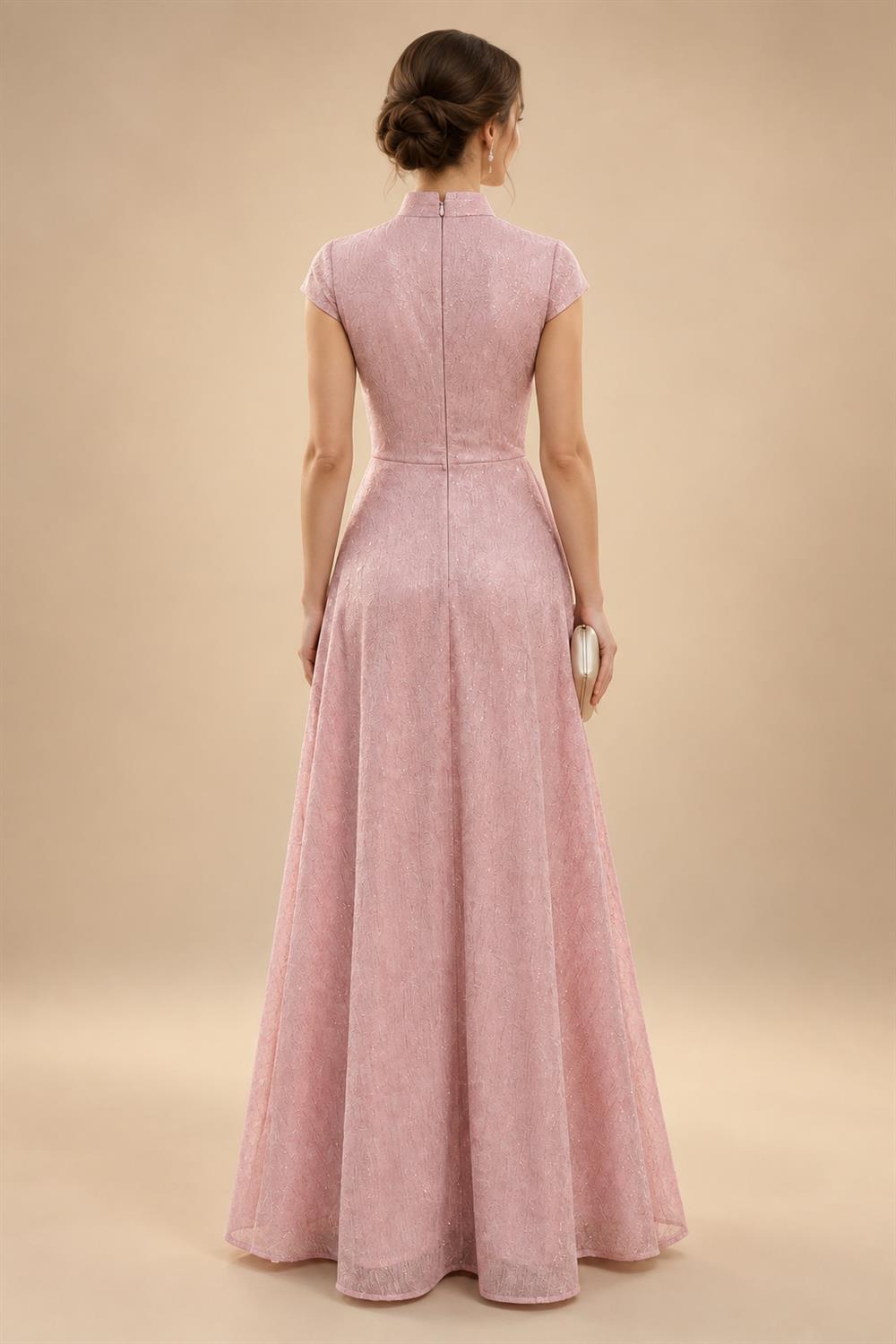 Sheath/Column Scoop Neck Lace Appliques Maxi Mother of the Bride & Groom Dresses with Ruched Waist & Sequin (SHI22501632)