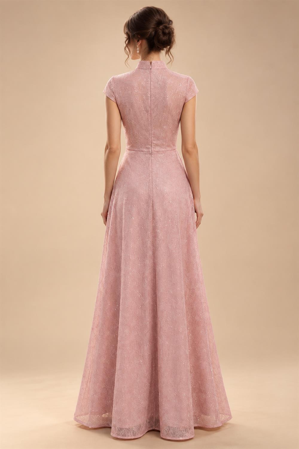Jacquard A-Line/Princess V-Neck Floor-Length Mother of the Bride & Groom Dresses with Ruched Waist & Pockets (SHI22500984)
