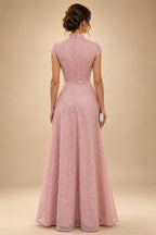 A-Line/Princess Off Shoulder Chiffon Floor-Length Mother of the Bride & Groom Dresses with Lace Appliques & Pleats (SHI22501566)