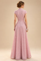 A-Line/Princess Off Shoulder Satin Maxi Mother of the Bride & Groom Dresses with Ruched Bodice, Belt, Rhinestone & Pleats (SHI22501647)