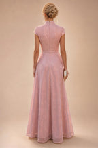 A-Line Floor Length One Shoulder Long Mother of the Bride Dresses with Lace (SHI22500179)