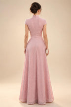 A-Line/Princess Scoop Neck Satin High-Low Mother of the Bride & Groom Dresses with Ruffles & Bow (SHI22501630)