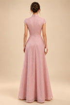 A-Line/Princess V-Neck Chiffon Maxi Mother of the Bride & Groom Dresses with Rhinestones & Pleats (SHI22501693)