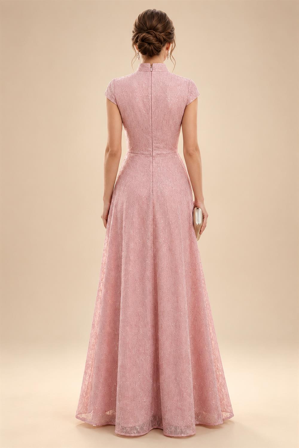 A-Line/Princess One Shoulder Chiffon Floor-Length Mother of the Bride & Groom Dresses with Lace Appliques, Sweep Train & Side Sash (SHI22501663)