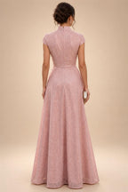 Sheath Floral Jacquard Off Shoulder Mother of the Bride & Groom Dresses with Flower (SHI22500777)