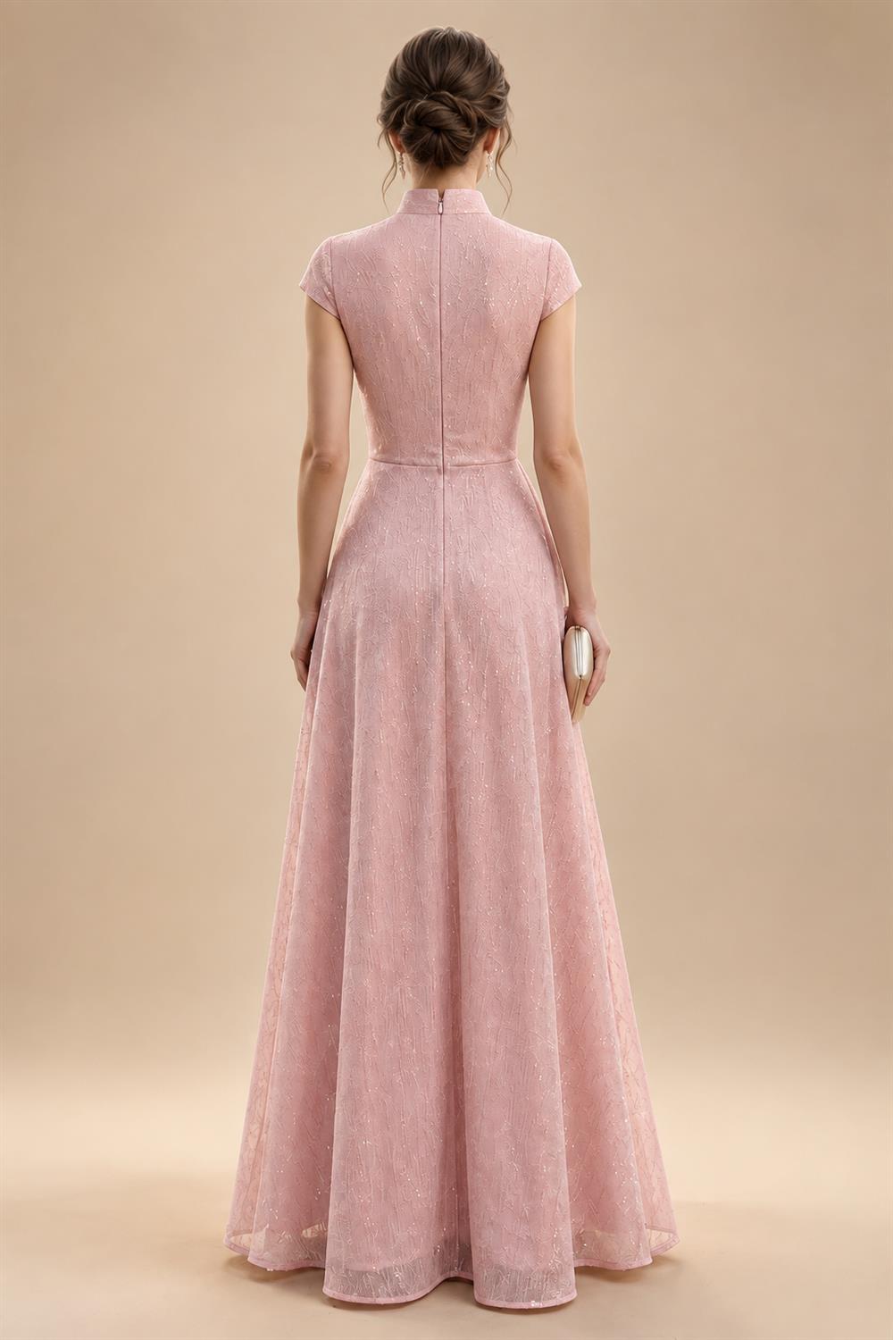 A-Line/Princess Off Shoulder Chiffon Maxi Mother of the Bride & Groom Dresses with Lace Appliques, Rhinestone & Pleats (SHI22501655)