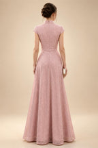 A-Line/Princess One Shoulder Tea-Length Mother of the Bride & Groom Dresses with Ruffles & Ruched Waist (SHI22501283)