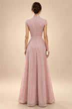 Jumpsuit Scoop Neck Chiffon Maxi Mother of the Bride Pantsuits with 3D Flowers & Bow (SHI22501634)