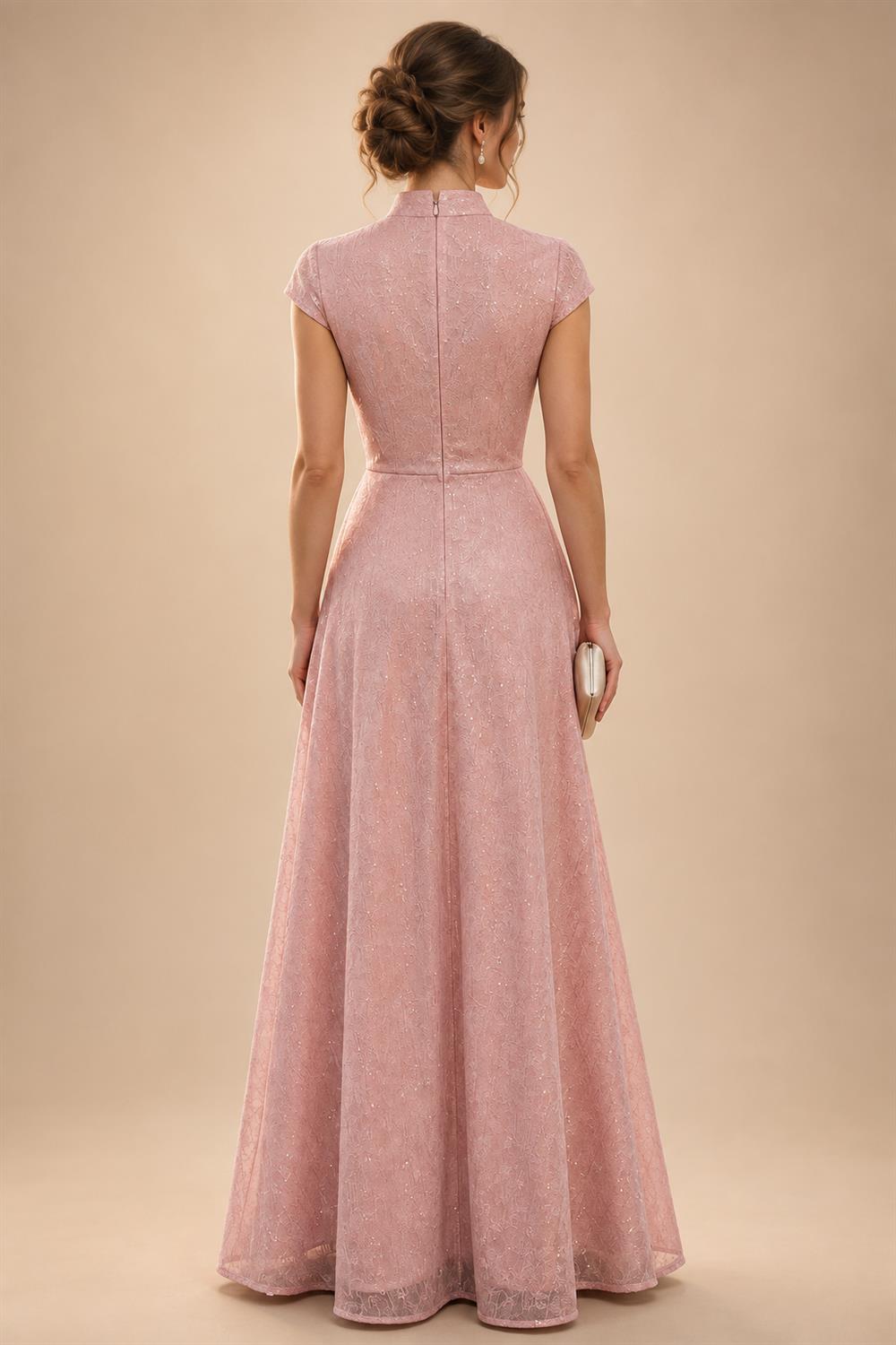 A-Line/Princess One Shoulder Chiffon Floor-Length Mother of the Bride & Groom Dresses with Lace Appliques, Sweep Train & Side Sash (SHI22501663)