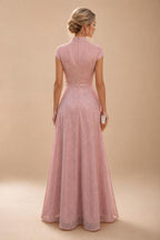 Jacquard A Line V Neck Ruffles Corset Mother of the Bride & Groom Dresses (SHI22500967)