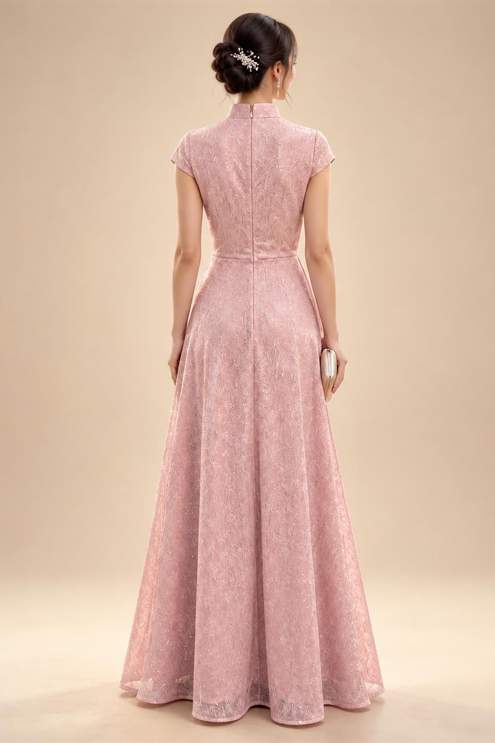 Sequin Floral Sheath/Column V-Neck Floor-Length Mother of the Bride & Groom Dresses with Ruched Waist (SHI22500972)