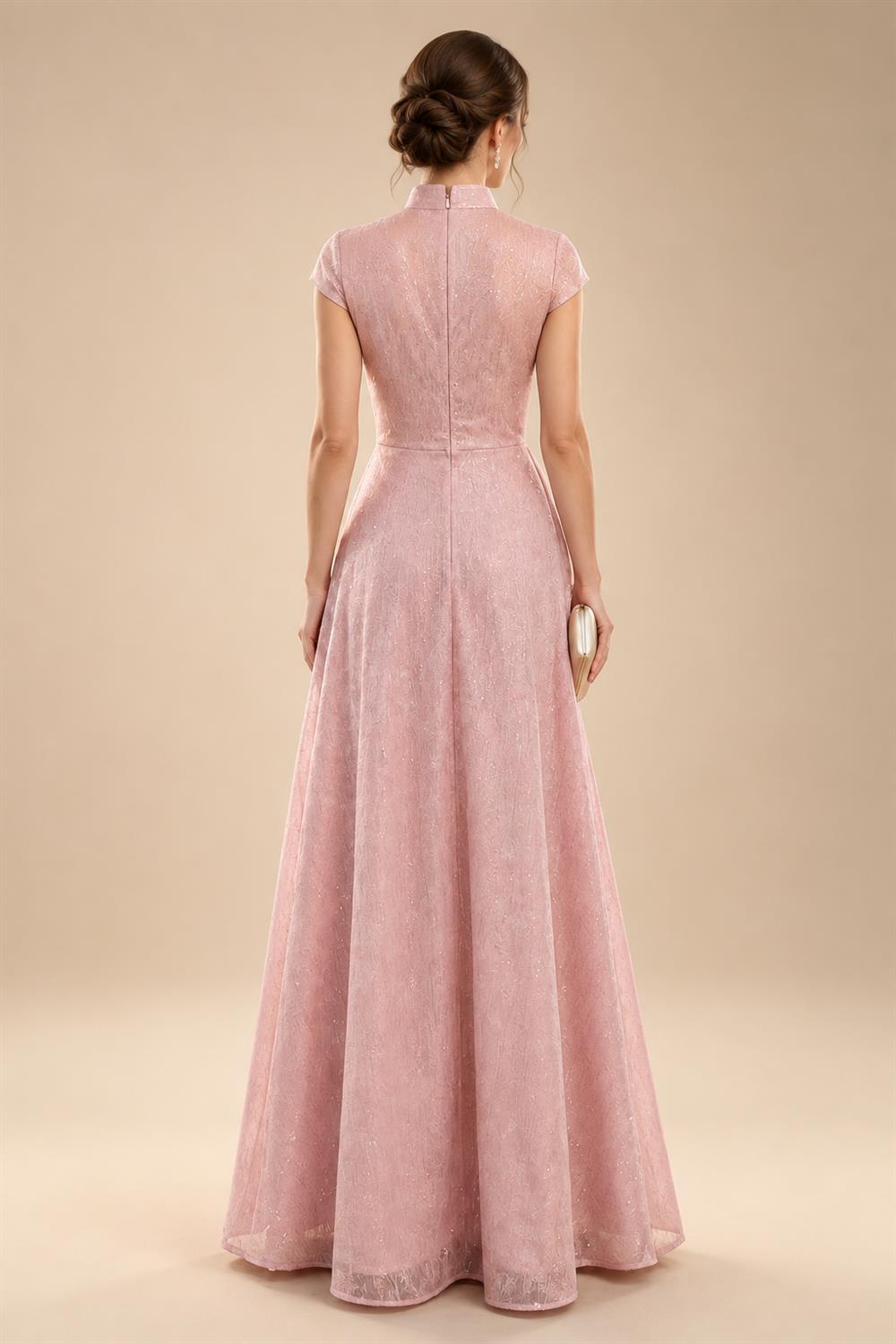 A-Line/Princess Strapless Lace Appliques Floor-Length Mother of the Bride & Groom Dresses with Pleats, Ruched Waist & Sweep Train (SHI22501664)