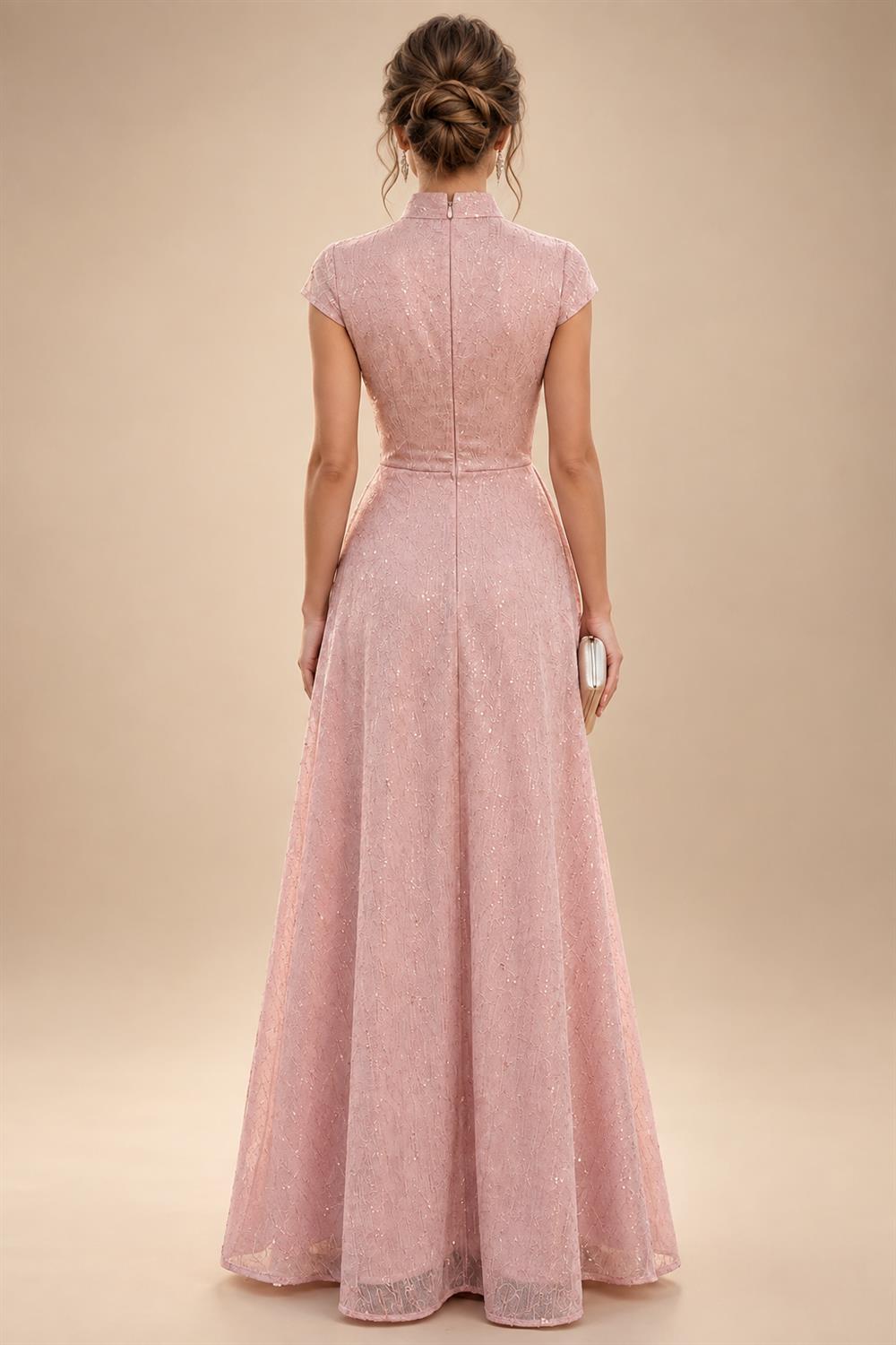 A-Line/Princess V-Neck Floral Embroidery Maxi Mother of the Bride & Groom Dresses with Ruched Waist (SHI22501624)