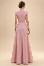 A-Line/Princess V-Neck Floral Embroidery Maxi Mother of the Bride & Groom Dresses with Ruched Waist (SHI22501624)