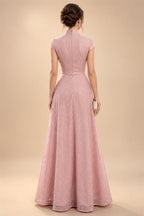 A-Line/Princess V-Neck Chiffon Floor-Length Mother of the Bride & Groom Dresses with Lace Appliques & Pleats (SHI22501670)