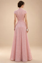 A-Line/Princess Off Shoulder Satin Floor-Length Mother of the Bride & Groom Dresses with 3D Flowers & Sweep Train (SHI22501552)