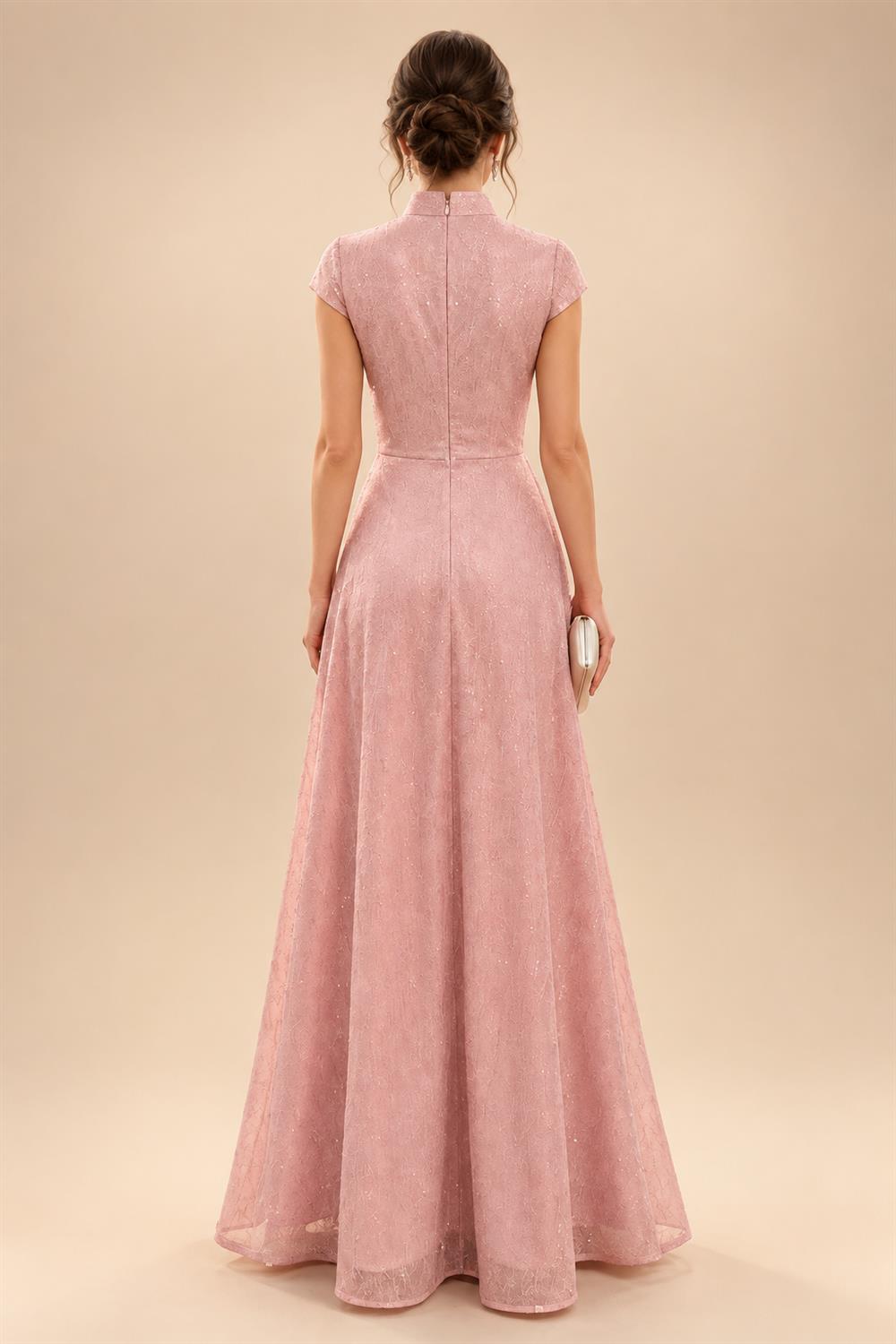 Jumpsuit Scoop Neck Chiffon Floor-Length Mother of the Bride Pantsuits with Rhinestones (SHI22501658)