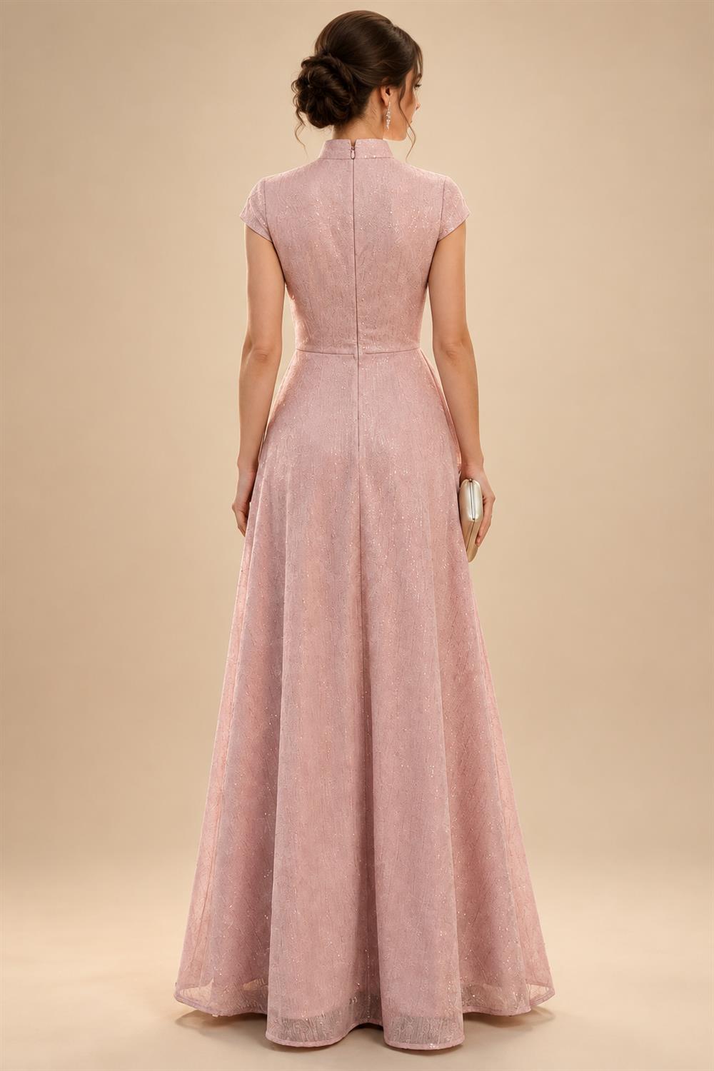 Sheath Chiffon Floral Print Cape Sleeves Mother of the Bride & Groom Dresses for Formal Wedding (SHI22500682)