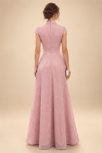 A-Line/Princess Sweetheart Chiffon Maxi Mother of the Bride & Groom Dresses with Lace Appliques & Ruched Bodice (SHI22501637)