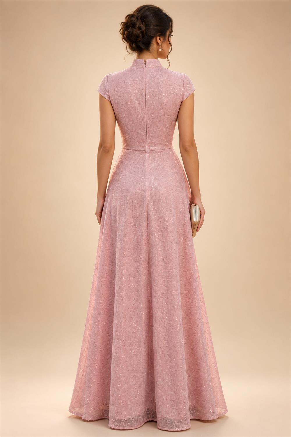 A-Line/Princess Off Shoulder Chiffon Maxi Mother of the Bride & Groom Dresses with Lace Appliques, Rhinestone & Pleats (SHI22501655)