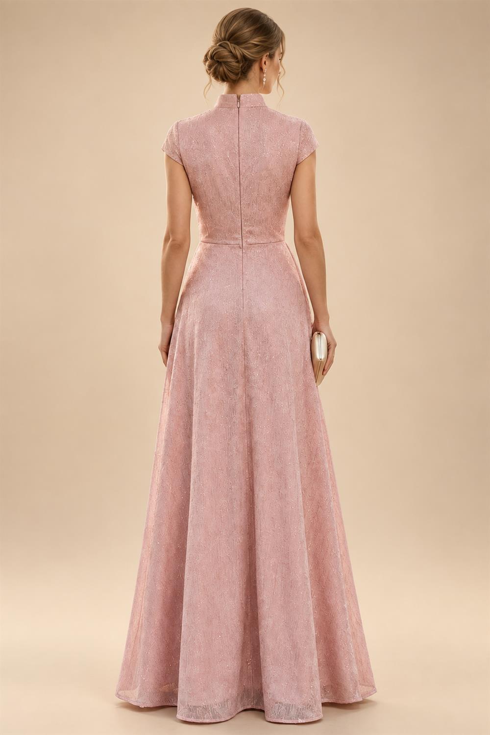 Mermaid Scoop Long Sleeve Floor Length Mother of the Bride Dresses with Peplum & Appliques (SHI22500269)