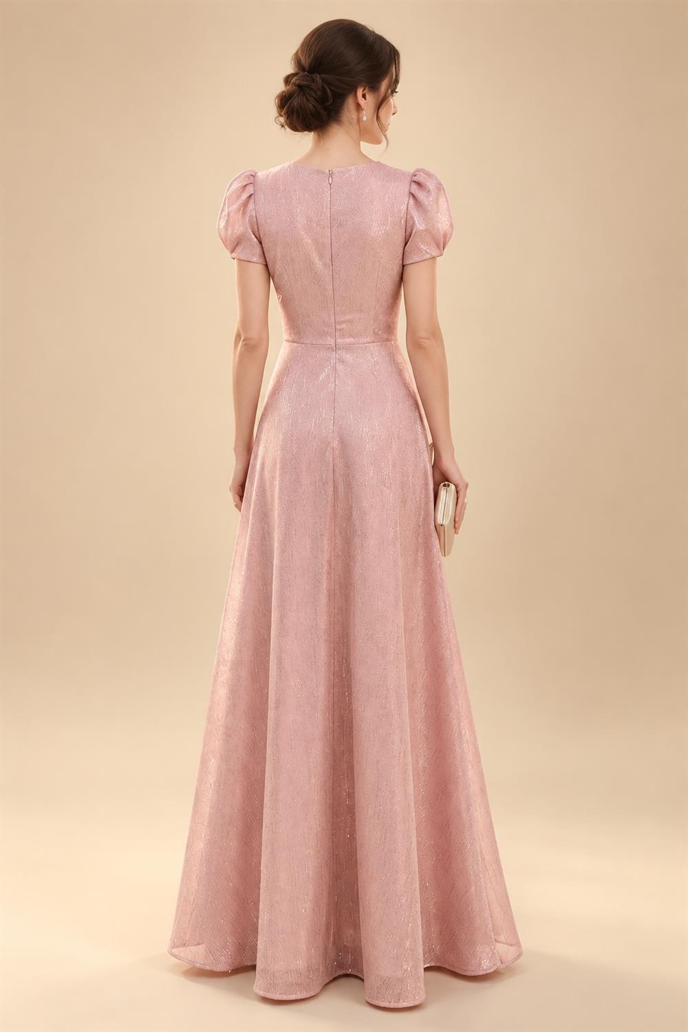 A-Line/Princess One Shoulder Tea-Length Mother of the Bride & Groom Dresses with Ruffles & Ruched Waist (SHI22501283)