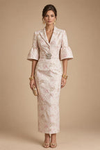 Two-Piece Mermaid Long Sleeve Floor-Length Mother of the Bride Dresses with Blazer Jacket (SHIA22500213)