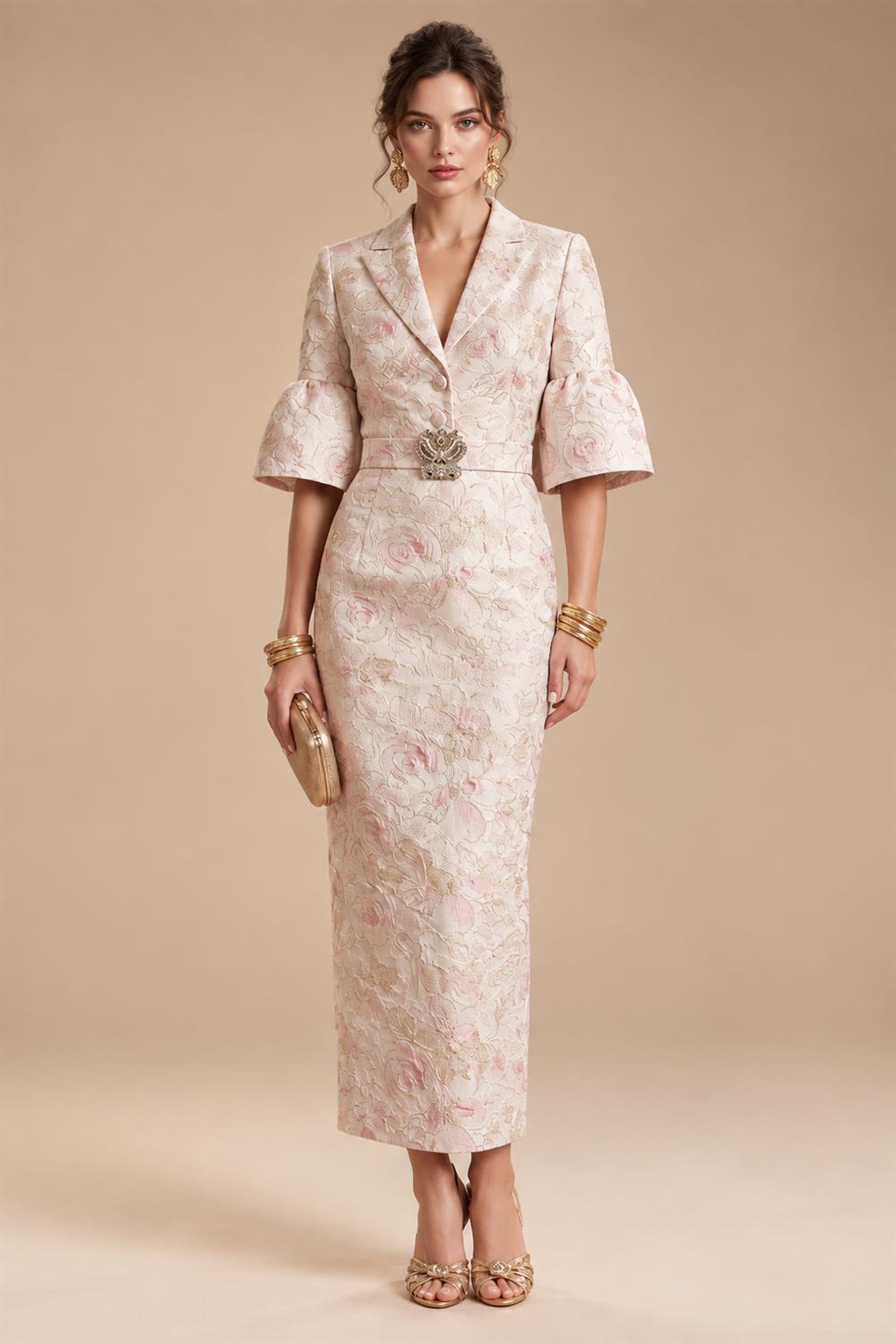 Two-Piece Mermaid Long Sleeve Floor-Length Mother of the Bride Dresses with Blazer Jacket (SHIA22500213)